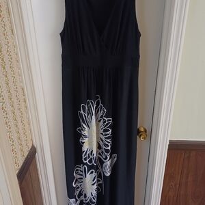 Elegant Black Floral Dress